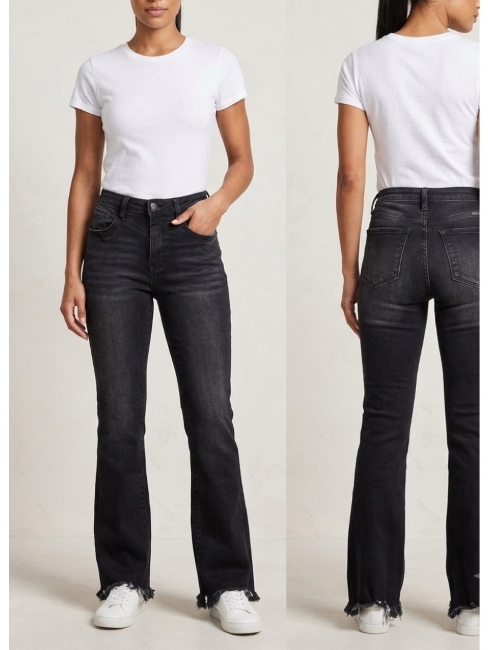 KanCan Black Washed Flare Jeans